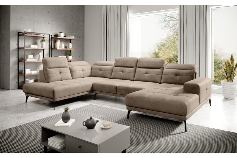 Devender Soffa m. Divan och Schäslong - Beige - Möbler - Vardagsrum - Soffor - U-soffor