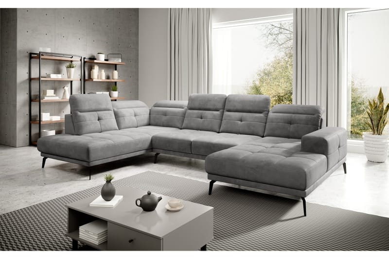 Devender Soffa m. Divan och Schäslong - Blå - Möbler - Vardagsrum - Soffor - U-soffor