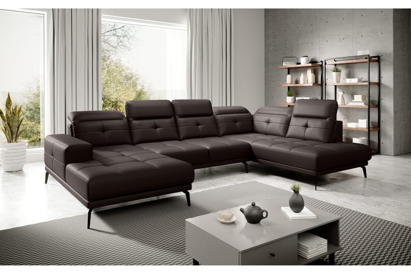 Devender Soffa m. Divan och Schäslong - Brun - Möbler - Vardagsrum - Soffor - U-soffor