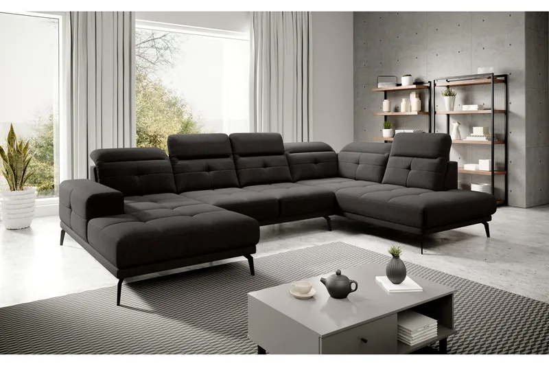 Devender Soffa m. Divan och Schäslong - Brun - Möbler - Vardagsrum - Soffor - U-soffor