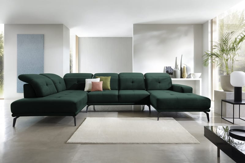 Devender Soffa m. Divan och Schäslong - Grön - Möbler - Vardagsrum - Soffor - U-soffor