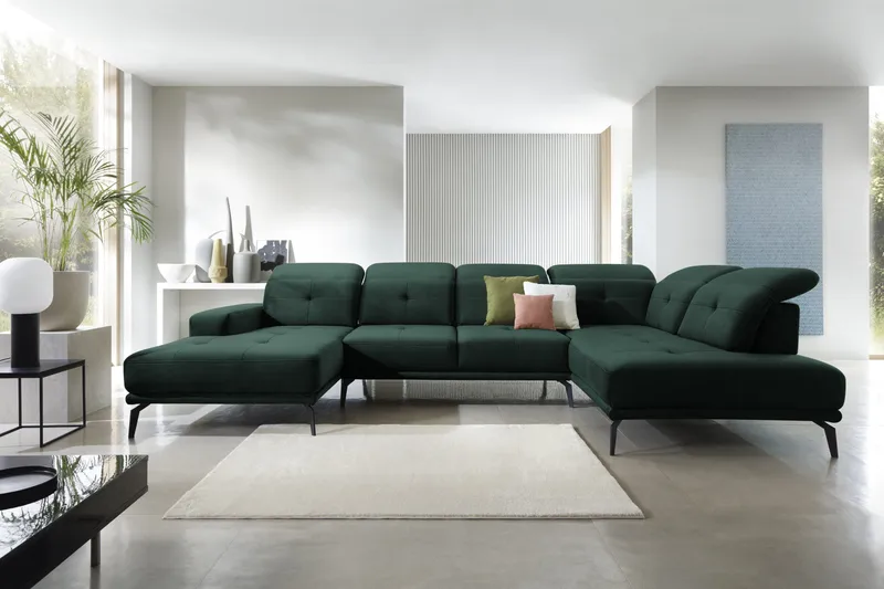Devender Soffa m. Divan och Schäslong - Grön - Möbler - Vardagsrum - Soffor - U-soffor