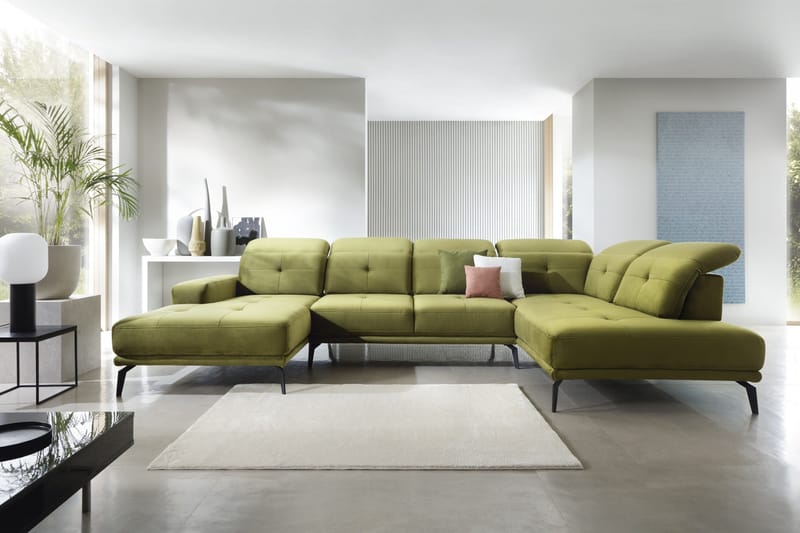 Devender Soffa m. Divan och Schäslong - Olivgrön - Möbler - Vardagsrum - Soffor - U-soffor