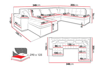 Dynir Soffa med Divan och Schäslong 4-sits - Brun/Beige - Möbler - Vardagsrum - Soffor - U-soffor