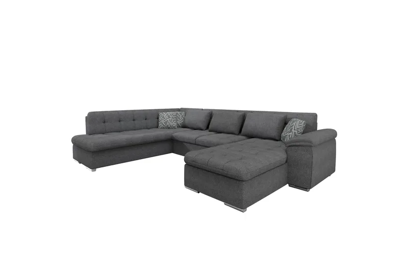 Dynir Soffa med Divan och Schäslong 4-sits, Mörkgrå/Ljusgrå