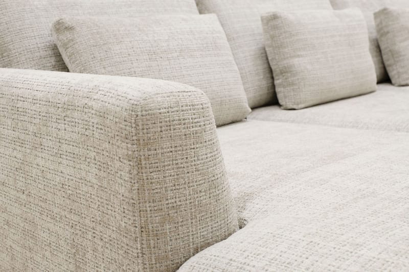 Florenz 4-sits Högervänd U-formad Soffa med Divan och Schäslong i Chenille - Grå/Beige - Möbler - Vardagsrum - Soffor - U-soffor