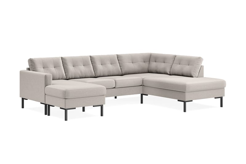 Frillestad 4-sits Högervänd U-formad Soffa med Divan och Schäslong i Tyg - Beige - Möbler - Vardagsrum - Soffor - U-soffor