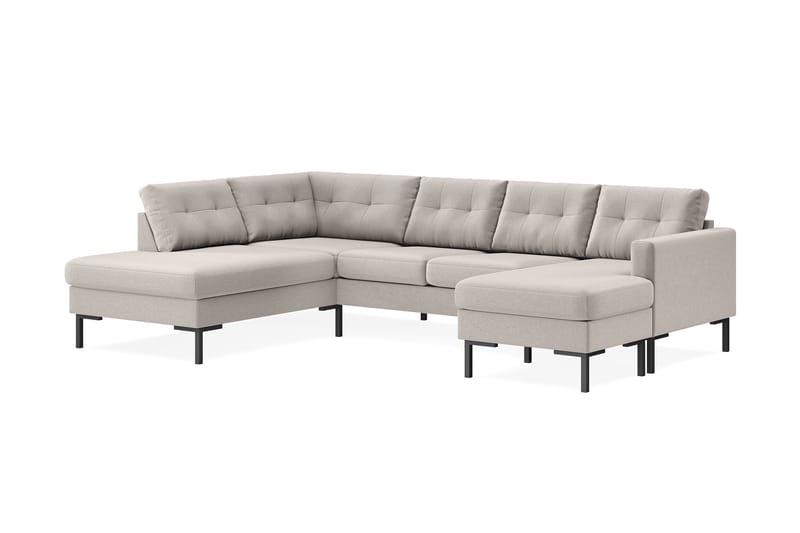 Frillestad 4-sits Vänstervänd U-formad Soffa med Divan och Schäslong i Tyg - Beige - Möbler - Vardagsrum - Soffor - U-soffor