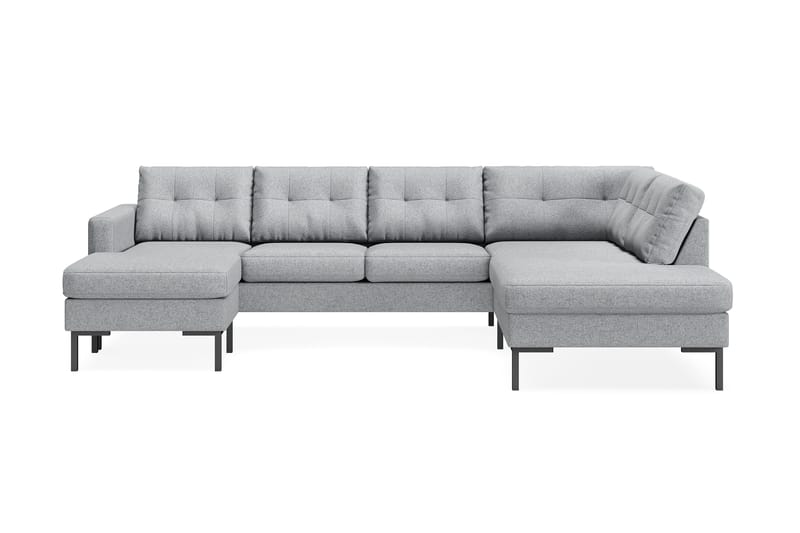 Frillestad 4-sits Vänstervänd U-formad Soffa med Divan och Schäslong i Tyg - Grå - Möbler - Vardagsrum - Soffor - U-soffor