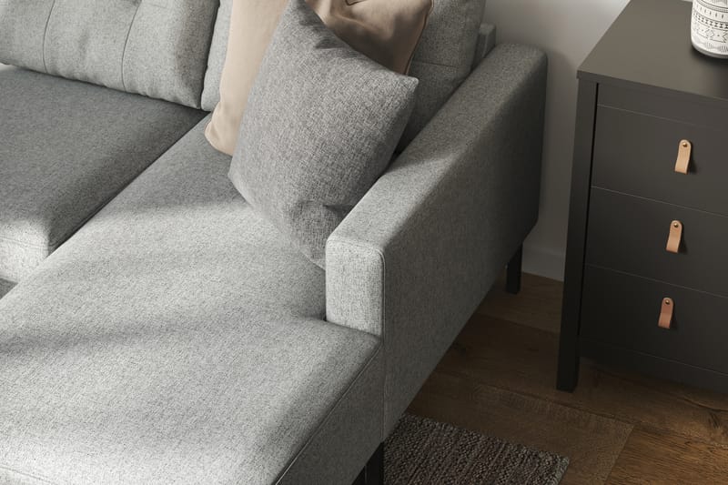 Frillestad 4-sits Vänstervänd U-formad Soffa med Divan och Schäslong i Tyg - Grå - Möbler - Vardagsrum - Soffor - U-soffor