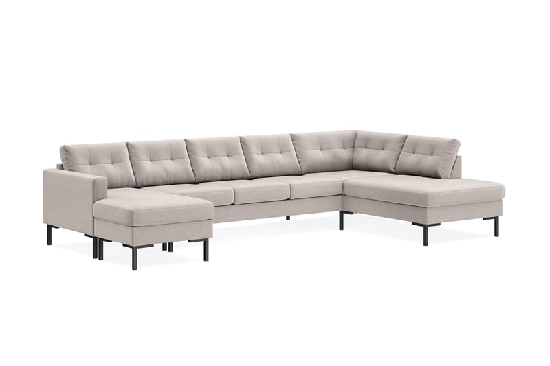 Frillestad 5-sits Högervänd U-formad Soffa med Divan och Schäslong i Tyg - Beige - Möbler - Vardagsrum - Soffor - U-soffor