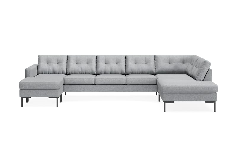 Frillestad 5-sits Högervänd U-formad Soffa med Divan och Schäslong i Tyg - Grå - Möbler - Vardagsrum - Soffor - U-soffor