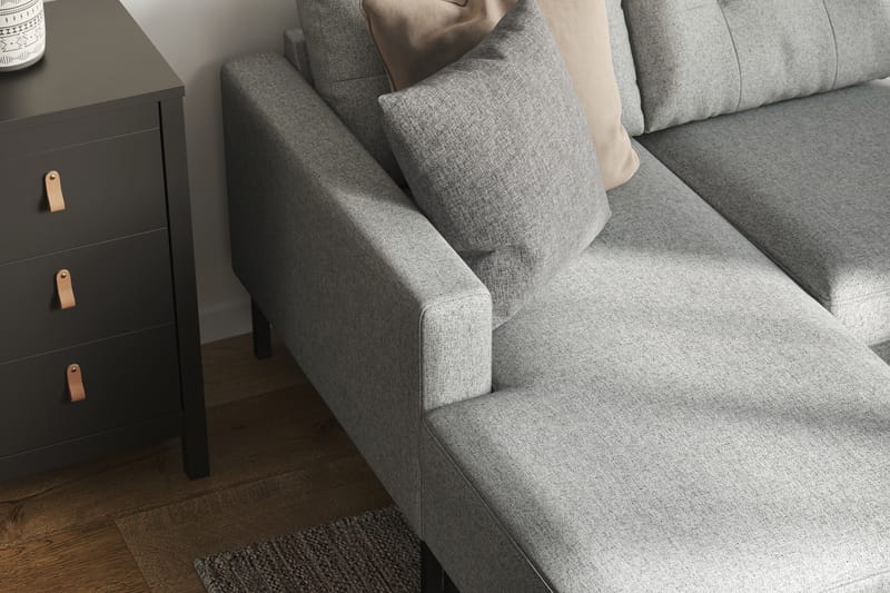 Frillestad 5-sits Högervänd U-formad Soffa med Divan och Schäslong i Tyg - Grå - Möbler - Vardagsrum - Soffor - U-soffor