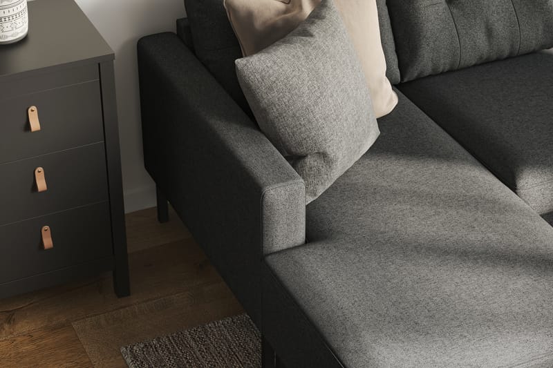 Frillestad 5-sits Högervänd U-formad Soffa med Divan och Schäslong i Tyg - Mörkgrå - Möbler - Vardagsrum - Soffor - U-soffor