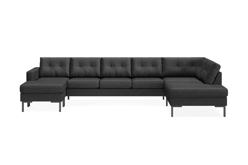 Frillestad 5-sits Högervänd U-formad Soffa med Divan och Schäslong i Tyg - Mörkgrå - Möbler - Vardagsrum - Soffor - U-soffor