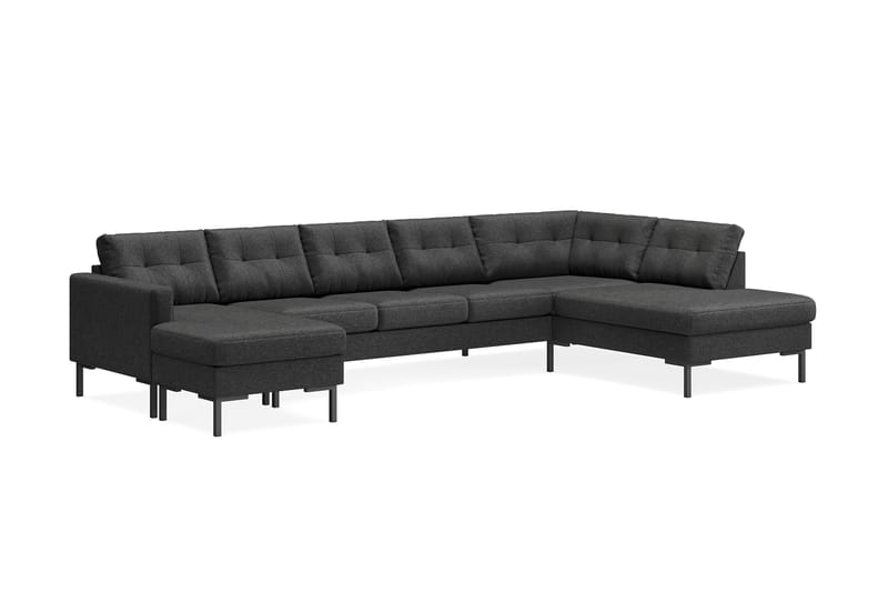 Frillestad 5-sits Högervänd U-formad Soffa med Divan och Schäslong i Tyg - Mörkgrå - Möbler - Vardagsrum - Soffor - U-soffor