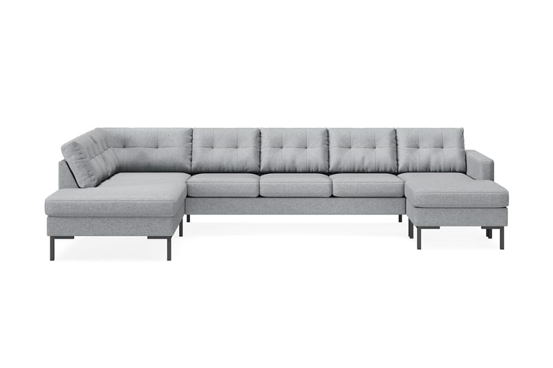 Frillestad 5-sits Vänstervänd U-formad Soffa med Divan och Schäslong i Tyg - Grå - Möbler - Vardagsrum - Soffor - U-soffor
