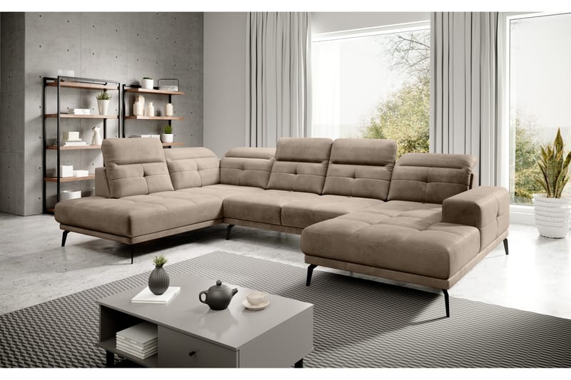 Haldar Soffa m. Divan och Schäslong Beige - Möbler - Vardagsrum - Soffor - U-soffor