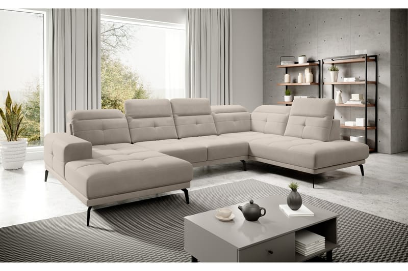 Haldar Soffa m. Divan och Schäslong Beige - Möbler - Vardagsrum - Soffor - U-soffor