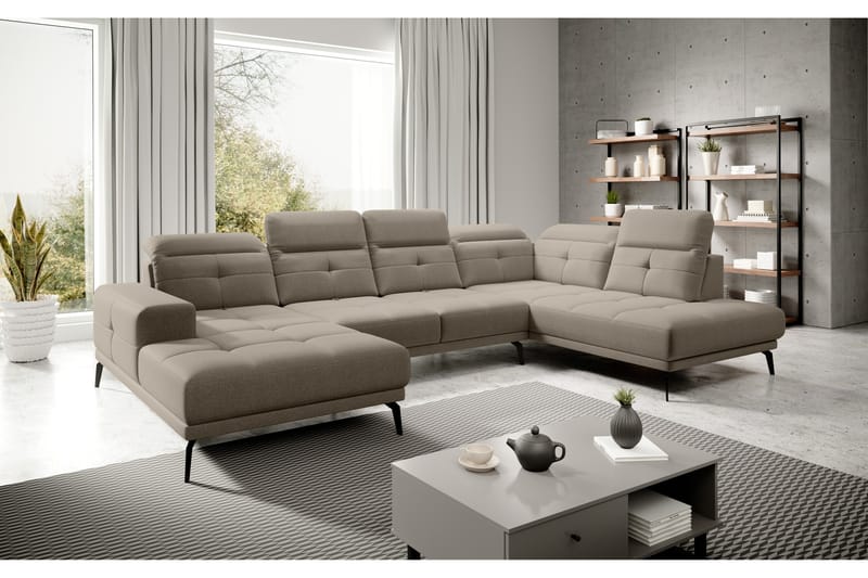 Haldar Soffa m. Divan och Schäslong Beige - Möbler - Vardagsrum - Soffor - U-soffor