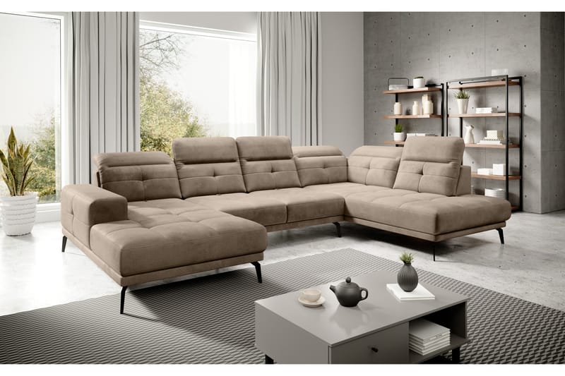Haldar Soffa m. Divan och Schäslong Beige - Möbler - Vardagsrum - Soffor - U-soffor
