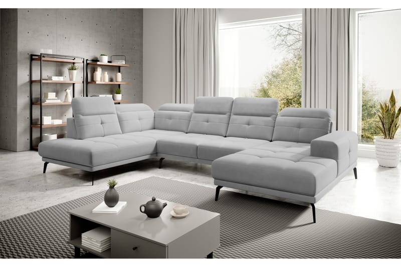 Haldar Soffa m. Divan och Schäslong Beige - U-soffor