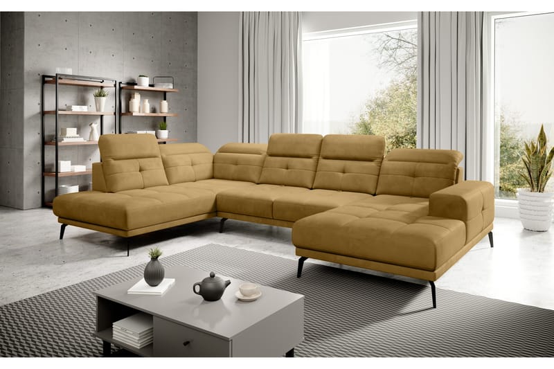 Haldar Soffa m. Divan och Schäslong Beige - U-soffor