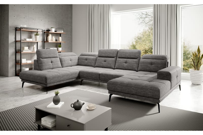 Haldar Soffa m. Divan och Schäslong Grå - Möbler - Vardagsrum - Soffor - U-soffor