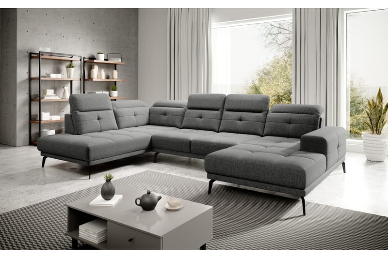 Haldar Soffa m. Divan och Schäslong Grå - Möbler - Vardagsrum - Soffor - U-soffor