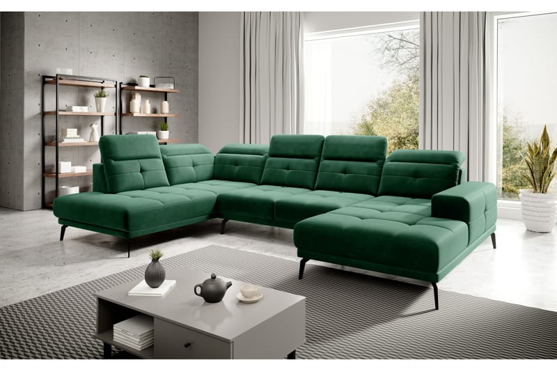 Haldar Soffa m. Divan och Schäslong Grön - Möbler - Vardagsrum - Soffor - U-soffor