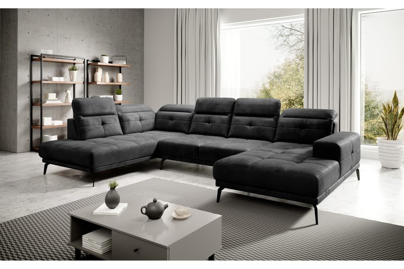Haldar Soffa m. Divan och Schäslong Ljusgrå - Möbler - Vardagsrum - Soffor - U-soffor