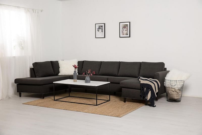 JAN U-soffa Large med Divan Höger Mörkgrå - Möbler - Vardagsrum - Soffor - U-soffor