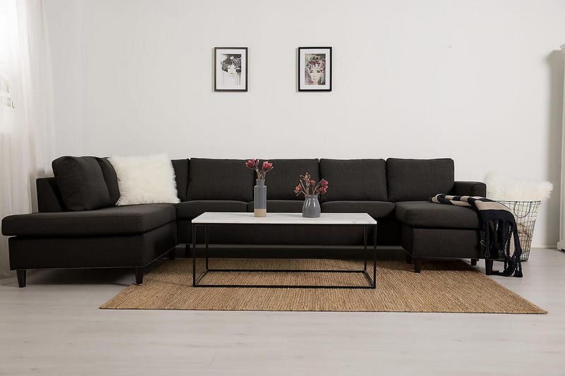 JAN U-soffa Large med Divan Höger Mörkgrå - Möbler - Vardagsrum - Soffor - U-soffor