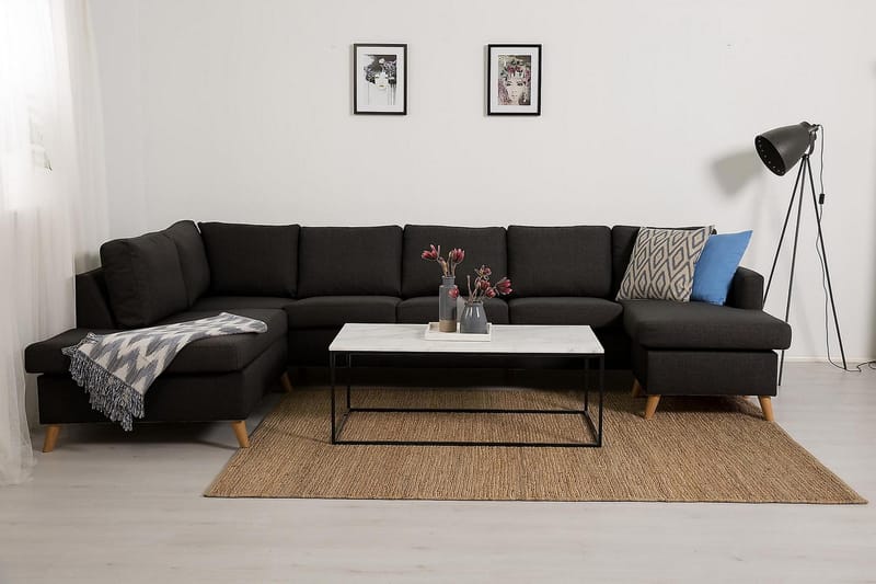 JAN U-soffa Large med Divan Höger Mörkgrå - Möbler - Vardagsrum - Soffor - U-soffor