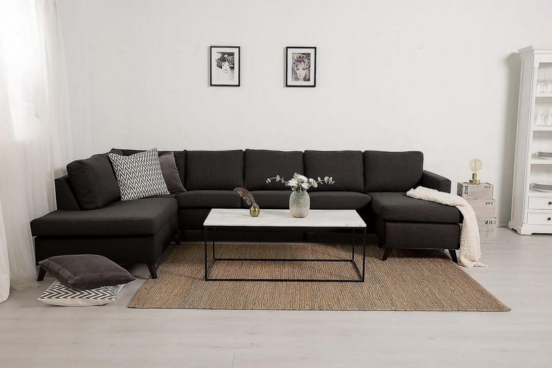 JAN U-soffa Large med Divan Höger Mörkgrå - Möbler - Vardagsrum - Soffor - U-soffor