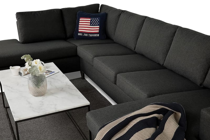 JAN U-soffa Large med Divan Höger Mörkgrå - Möbler - Vardagsrum - Soffor - U-soffor