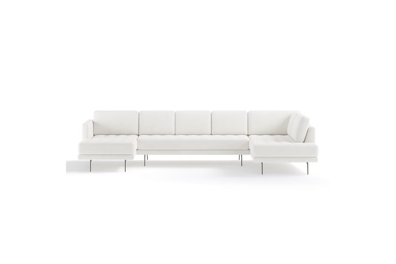 JERRIE Soffa m. Divan och Schäslong 6-sits Vit - U-soffor