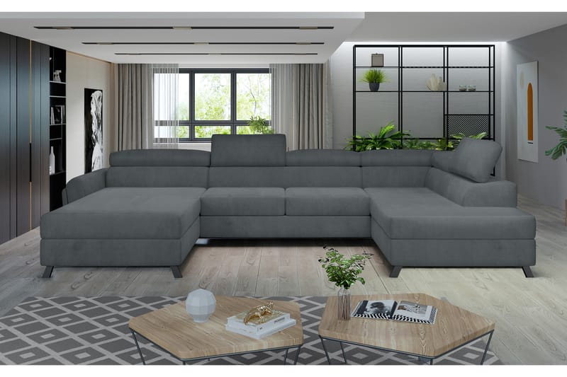 JOSETINA U-soffa med Divan Vänster Grå - Möbler - Vardagsrum - Soffor - U-soffor