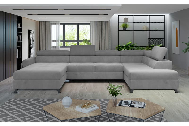 JOSETINA U-soffa med Divan Vänster Grå - Möbler - Vardagsrum - Soffor - U-soffor