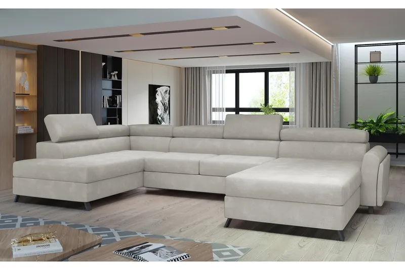 Josette U-soffa med Divan Höger - Beige - Möbler - Vardagsrum - Soffor - U-soffor