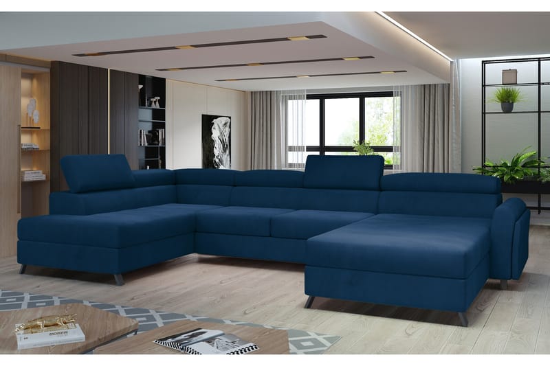 Josette U-soffa med Divan Höger, Blå