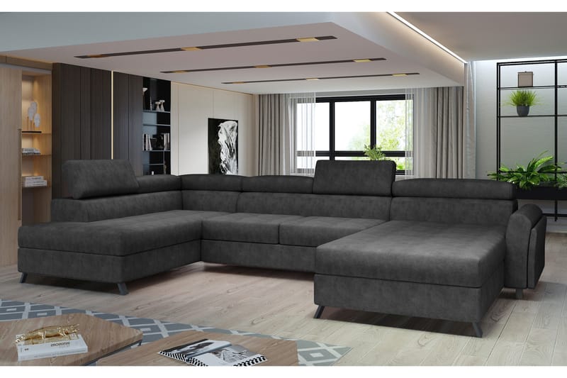 Josette U-soffa med Divan Höger, Mörkgrå