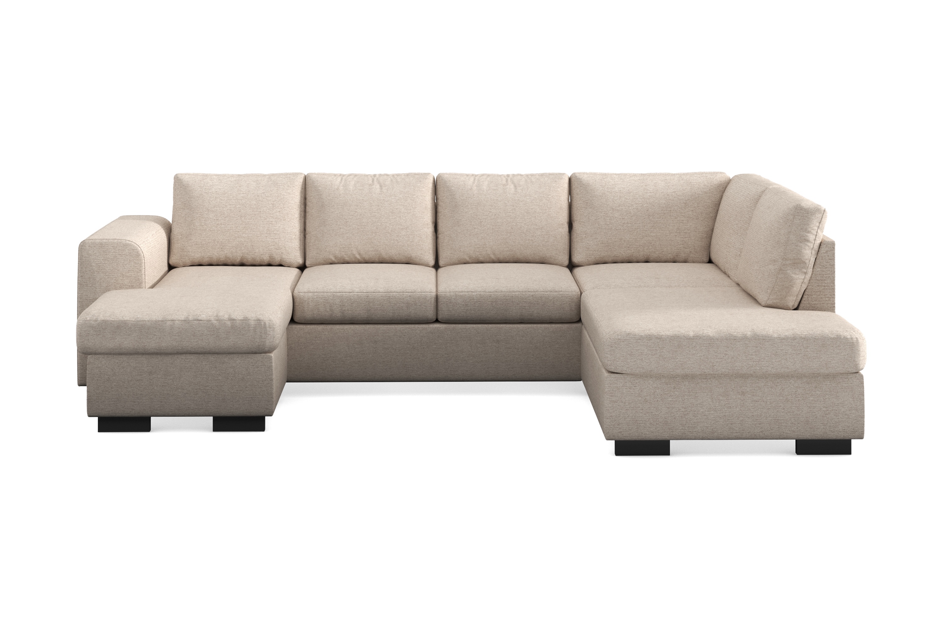 link 4-sits högervänd u-formad large soffa med divan och schäslong i tyg - beige