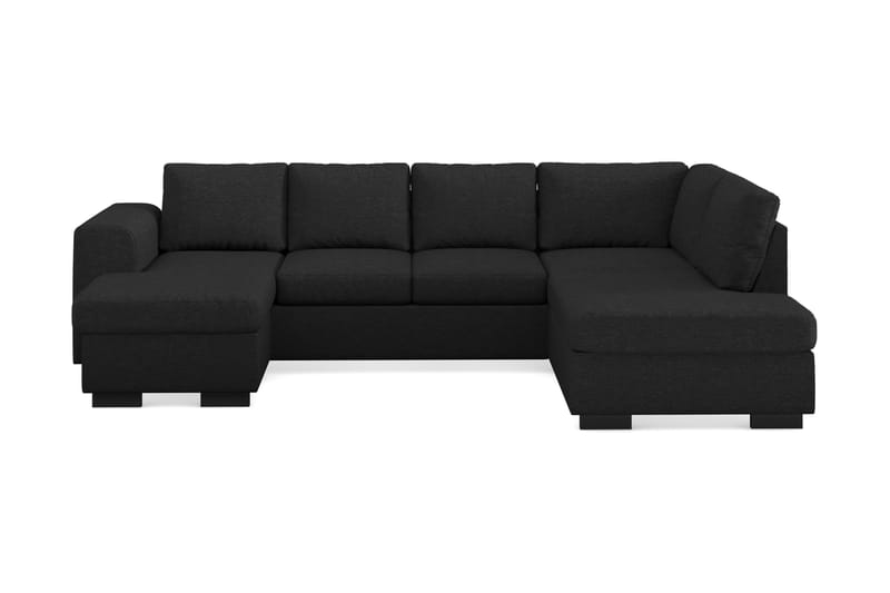 Link 4-sits Högervänd U-formad Large Soffa med Divan och Schäslong i Tyg - Svart - Möbler - Vardagsrum - Soffor - U-soffor