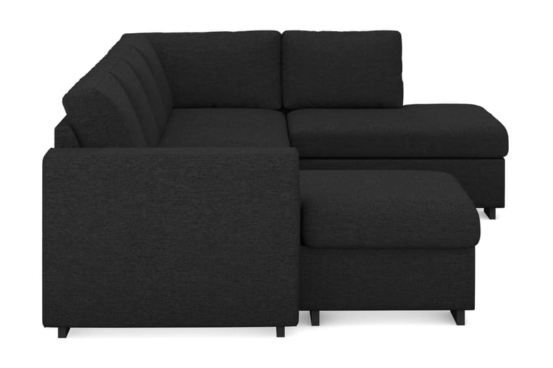 Link 4-sits Högervänd U-formad Large Soffa med Divan och Schäslong i Tyg - Svart - Möbler - Vardagsrum - Soffor - U-soffor