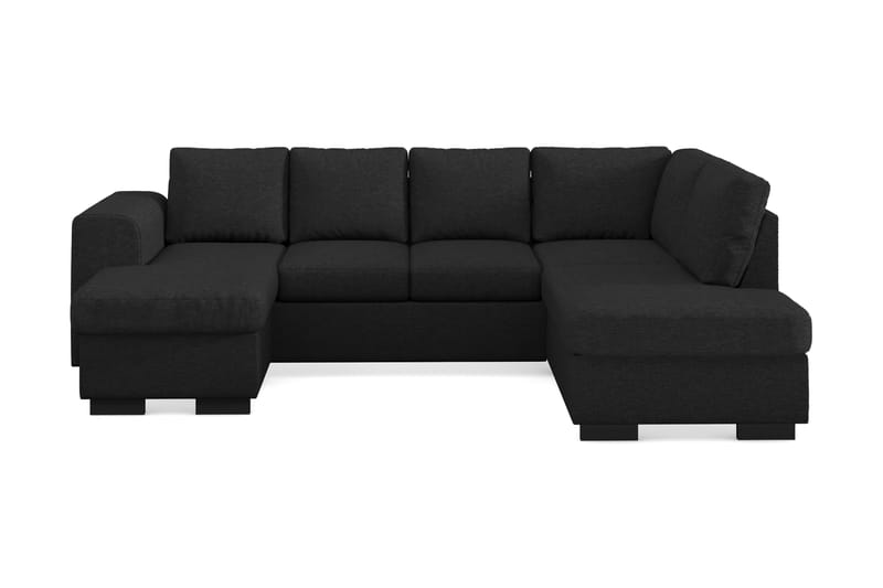 Link 4-sits Högervänd U-formad Soffa med Divan och Schäslong i Tyg - Svart - Möbler - Vardagsrum - Soffor - U-soffor