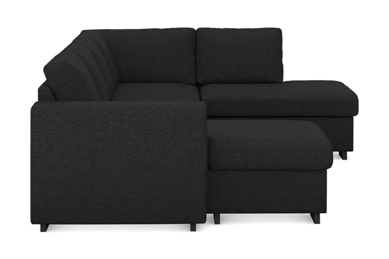 Link 4-sits Högervänd U-formad Soffa med Divan och Schäslong i Tyg - Svart - Möbler - Vardagsrum - Soffor - U-soffor