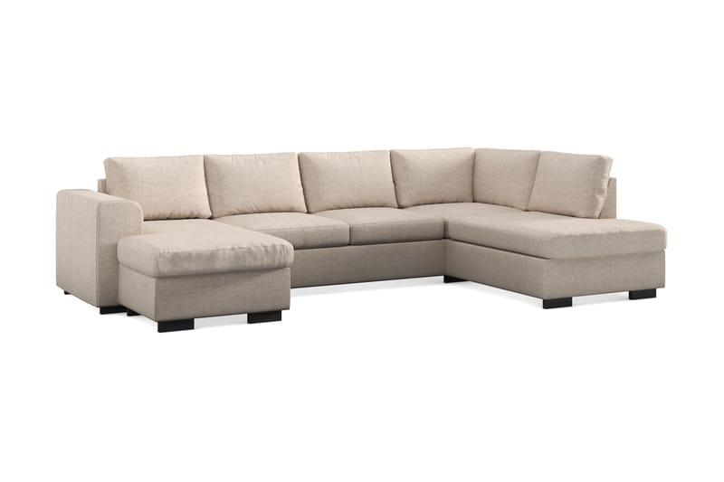 Link 4-sits Högervänd U-formad X-Large Soffa med Divan och Schäslong i Tyg - Beige - Möbler - Vardagsrum - Soffor - U-soffor