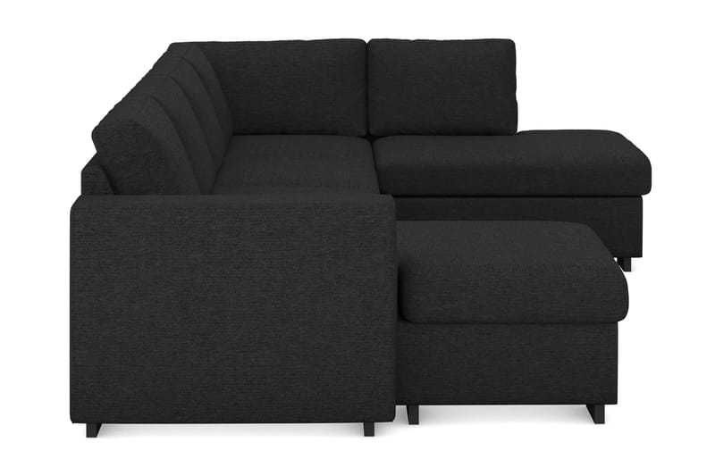 Link 4-sits Högervänd U-formad X-Large Soffa med Divan och Schäslong i Tyg - Svart - Möbler - Vardagsrum - Soffor - U-soffor