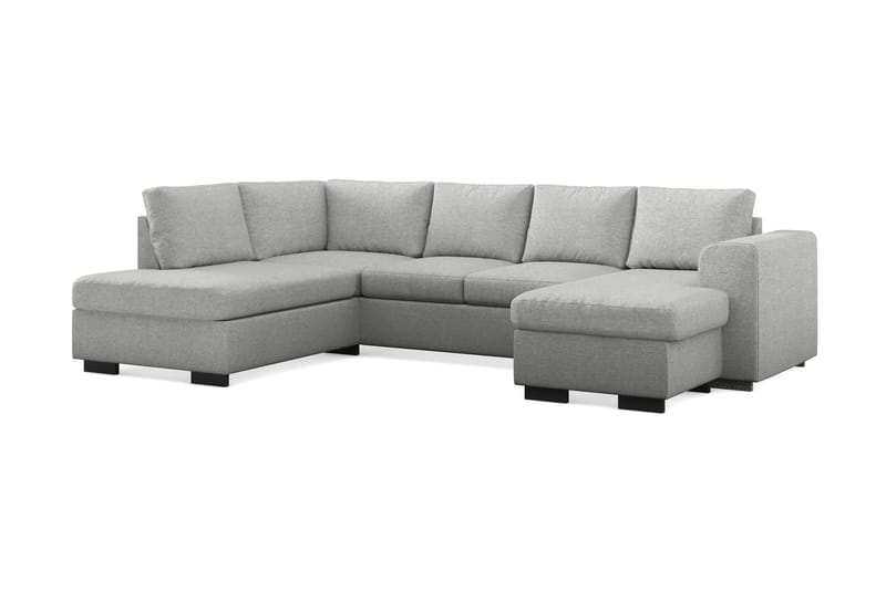 Link 4-sits Vänstervänd U-formad Large Soffa med Divan och Schäslong i Tyg - Ljusgrå - Möbler - Vardagsrum - Soffor - U-soffor